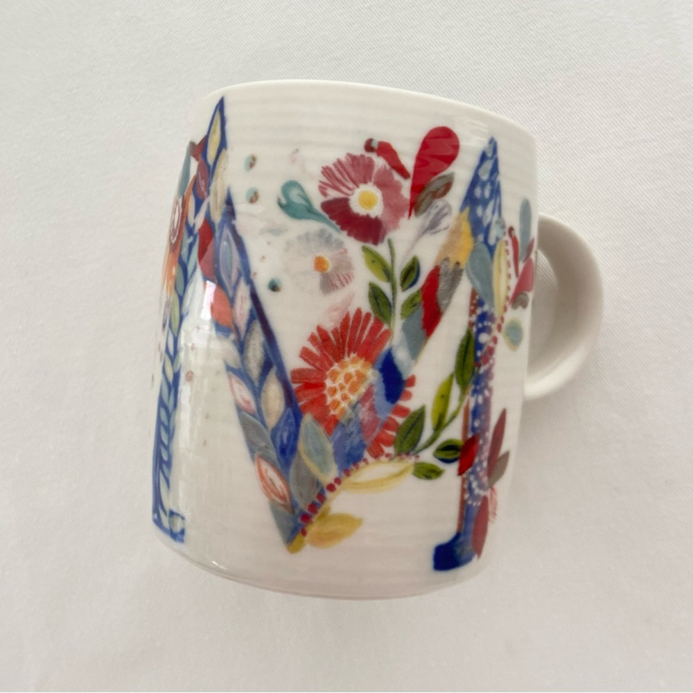 Anthropologie Starla M. Halfmann Petal Palette Monogram “M” Mug - Picture 7 of 13